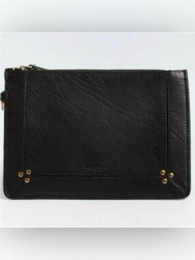 šJerome Dreyfuss Leather Pouch Clutch - Black 11.5x7.5" High Quality Like New